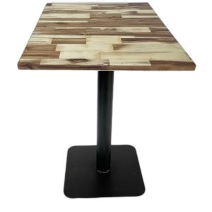 Bàn cafe gỗ tràm dày 25mm chân sắt đế vuông CFD68084