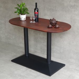 Bàn cafe hình Oval 120x60cm gỗ tràm chân sắt đôi CFD68186 - hình 1
