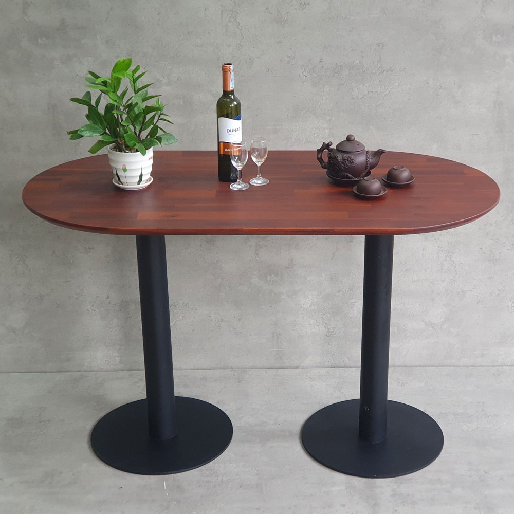 Bàn cafe hình Oval cho nhà hàng 120x60cm gỗ tràm 2 chân trụ CFD68188 Bàn cafe hình Oval cho nhà hàng 120x60cm gỗ tràm 2 chân trụ CFD68188 - hình 3