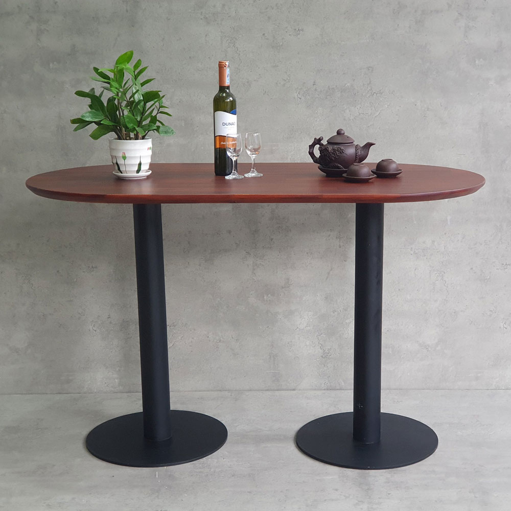 Bàn cafe hình Oval cho nhà hàng 120x60cm gỗ tràm 2 chân trụ CFD68188 Bàn cafe hình Oval cho nhà hàng 120x60cm gỗ tràm 2 chân trụ CFD68188 - hình 4