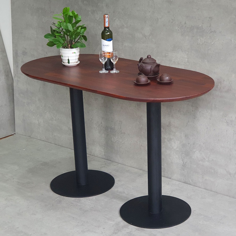 Bàn cafe hình Oval cho nhà hàng 120x60cm gỗ tràm 2 chân trụ CFD68188 Bàn cafe hình Oval cho nhà hàng 120x60cm gỗ tràm 2 chân trụ CFD68188 - hình 5