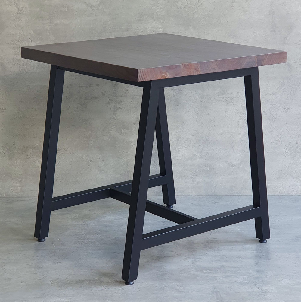 Bàn cafe hình vuông 70x70cm gỗ thông chân sắt chữ A CFD68195 Bàn cafe hình vuông 70x70cm gỗ thông chân sắt chữ A CFD68195 - hình 3