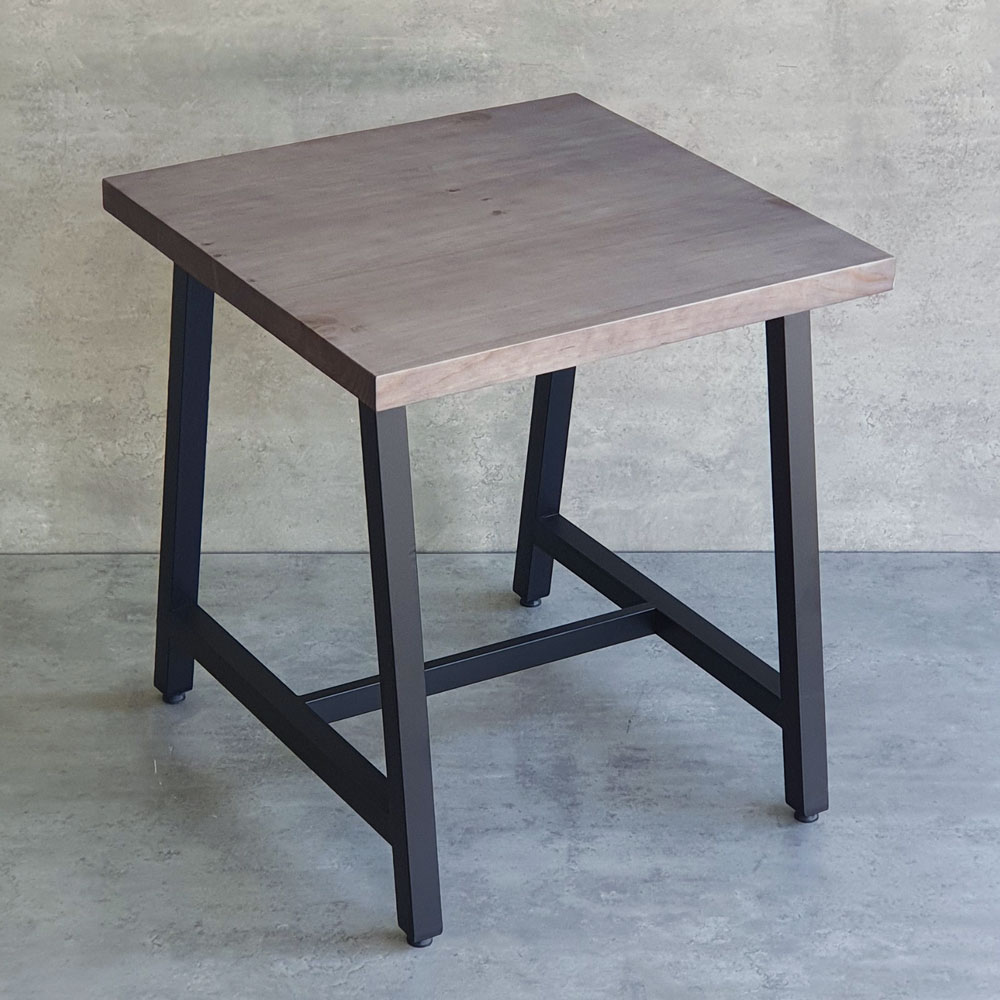 Bàn cafe hình vuông 70x70cm gỗ thông chân sắt chữ A CFD68195 Bàn cafe hình vuông 70x70cm gỗ thông chân sắt chữ A CFD68195 - hình 4