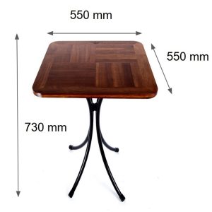 Bàn cafe ngoài trời gỗ chân sắt Kite01 vuông 55cm CFD68059 - hình 1