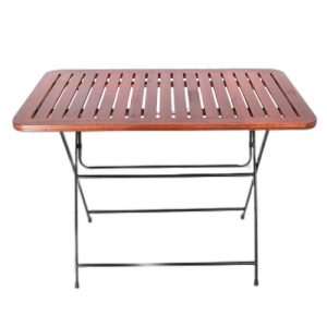 Bàn cafe ngoài trời xếp gọn Patio gỗ chân sắt CFD68057