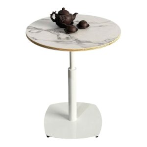 Bàn Cafe tròn 60cm chân sắt gỗ Plywood vân đá - CFD68245 - hình 1
