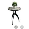 Bàn cafe tròn 60cm gạch men chân sắt nghệ thuật CFD68191