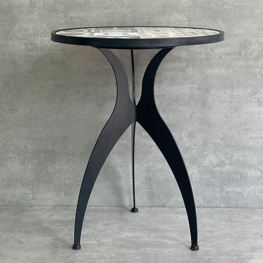 Bàn cafe tròn 60cm gạch men chân sắt nghệ thuật CFD68191 Bàn cafe tròn 60cm gạch men chân sắt nghệ thuật CFD68191 - hình 5