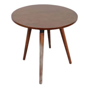 Bàn cafe tròn 60cm gỗ cao su chân gỗ CFD68081