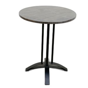 Bàn cafe tròn 60cm gỗ cao su chân sắt chữ thập cong CFD68040