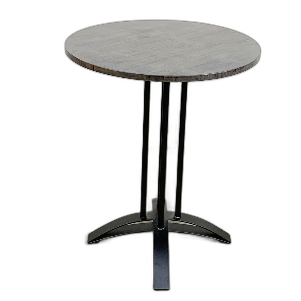 Bàn cafe tròn 60cm gỗ cao su chân sắt chữ thập cong CFD68040 Bàn cafe tròn 60cm gỗ cao su chân sắt chữ thập cong CFD68040
