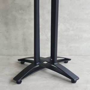 Bàn cafe tròn 60cm gỗ cao su chân sắt chữ thập cong CFD68040 - hình 1