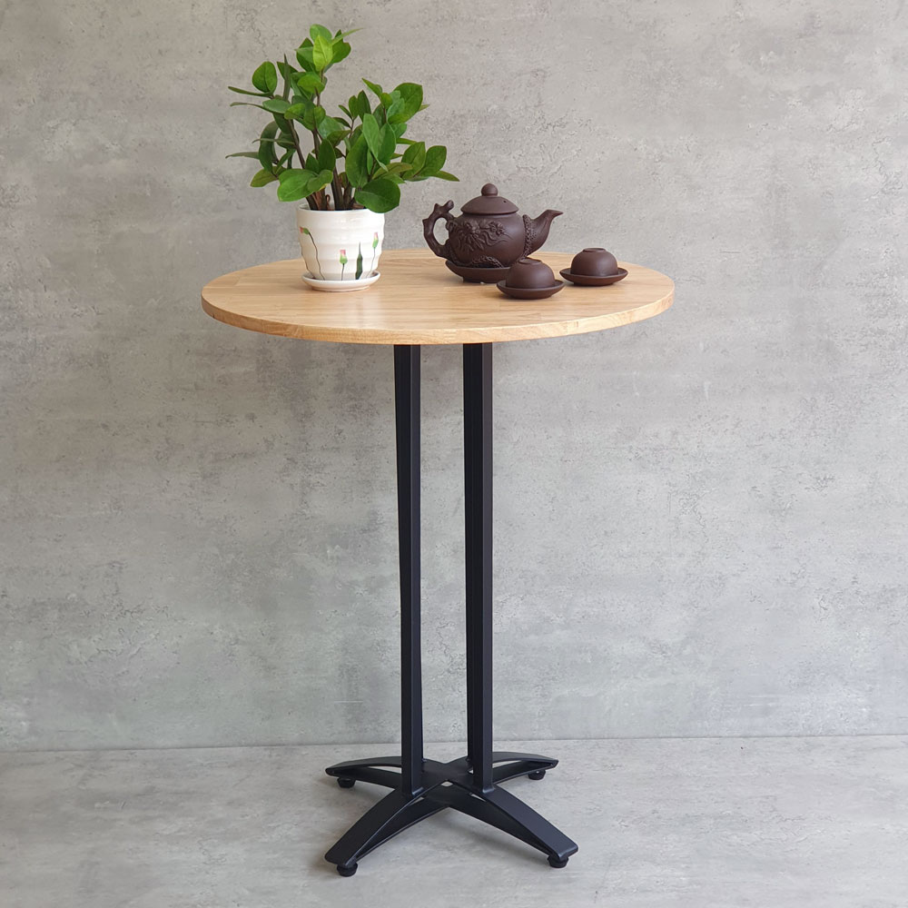 Bàn cafe tròn 60cm gỗ cao su chân sắt chữ thập cong CFD68040 Bàn cafe tròn 60cm gỗ cao su chân sắt chữ thập cong CFD68040 - hình 5