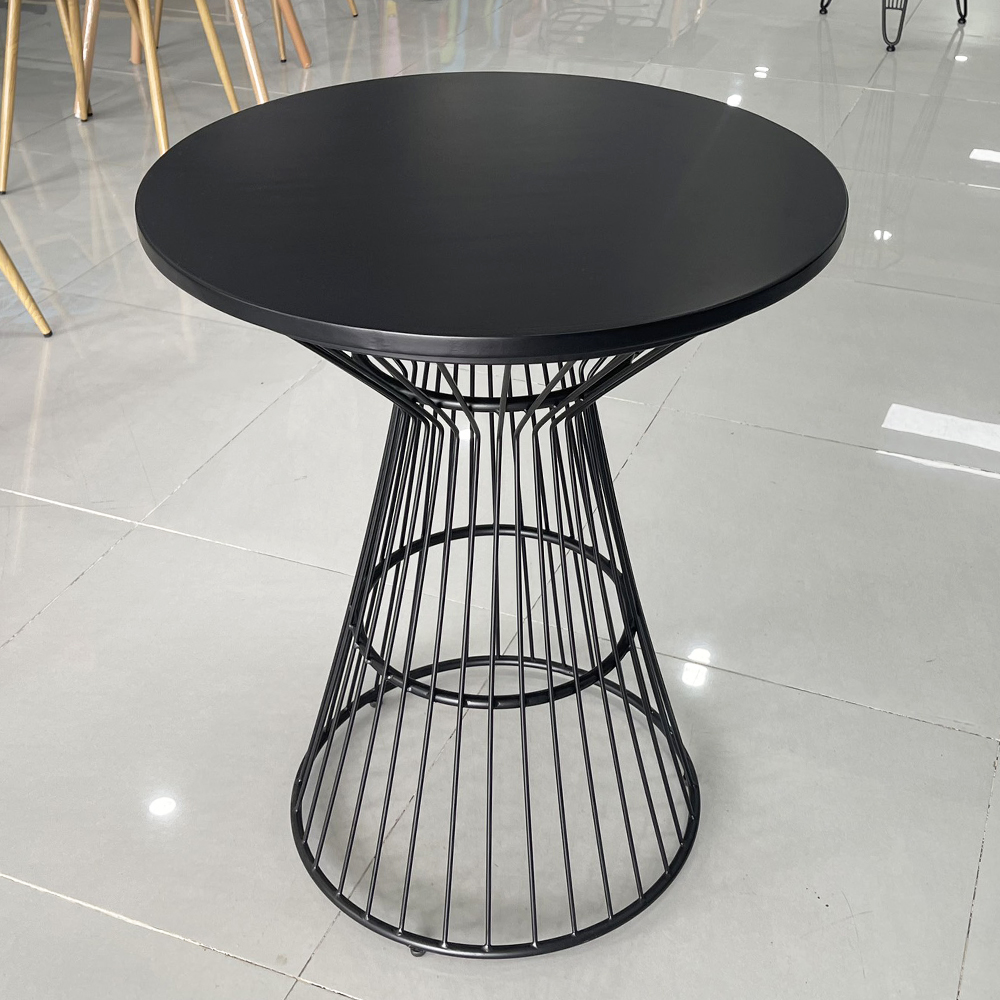 Bàn cafe tròn 60cm gỗ cao su chân sắt cổ lọ CFD68113 Bàn cafe tròn 60cm gỗ cao su chân sắt cổ lọ CFD68113 - hình 3