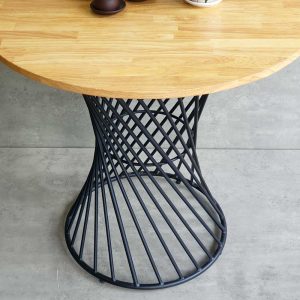 Bàn cafe tròn 60cm gỗ cao su chân sắt nghệ thuật CFD68177 - hình 1