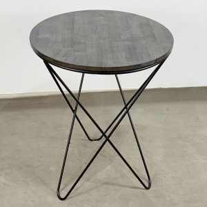 Bàn cafe tròn 60cm gỗ CAO SU chân sắt V xéo nhiều màu CFD68042 - hình 1