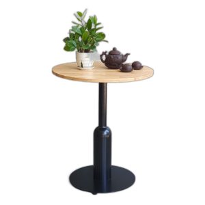 Bàn cafe tròn 60cm mặt gỗ chân sắt CFD68145