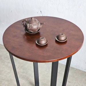 Bàn cafe tròn 60x60cm gỗ cao su chân sắt CFD68259 - hình 1