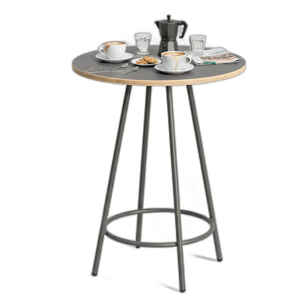 Bàn cafe tròn 60x60cm gỗ plywood vân giả đá CFD68277 Bàn cafe tròn 60x60cm gỗ plywood vân giả đá CFD68277