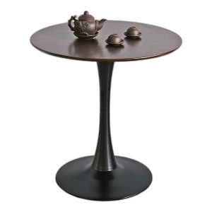 Bàn cafe tròn 70cm gỗ cao su chân sắt Tulip CFD68232