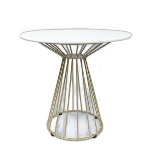 Bàn cafe tròn 80cm chân cổ lọ sơn nhũ vàng BA68067