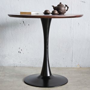 Bàn cafe tròn 80cm gỗ tràm chân sắt Tulip CFD68233 - hình 1