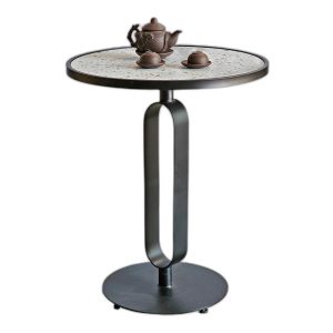 Bàn cafe tròn AUDI mặt gạch men chân sắt CFD68150