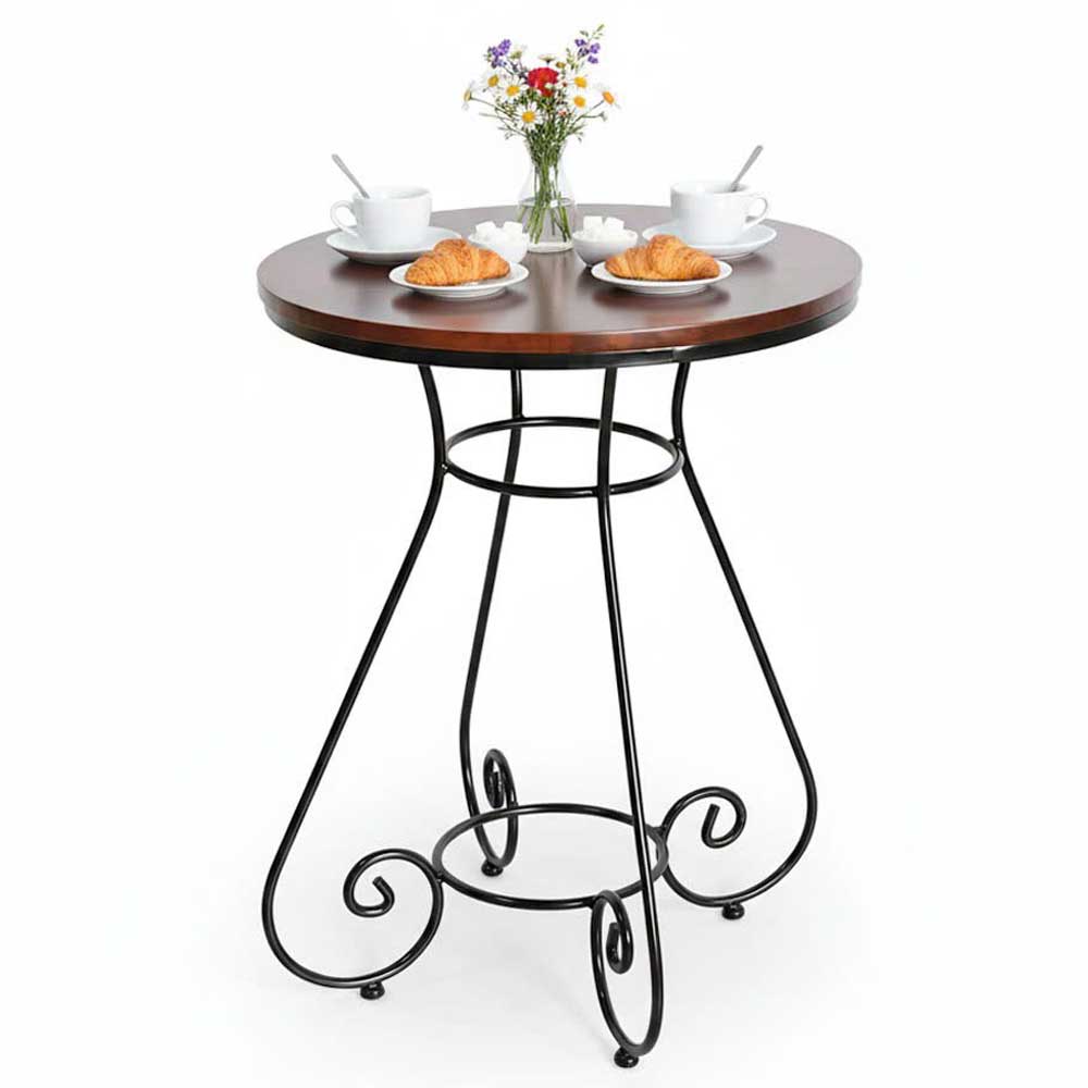 Bàn cafe tròn chân Rustic gỗ cao su CFD68282 Bàn cafe tròn chân Rustic gỗ cao su CFD68282 - hình 5