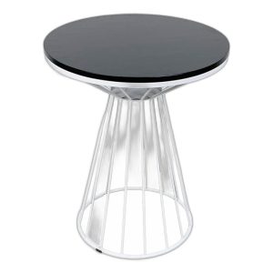 Bàn Cafe tròn gỗ CAO SU chân cổ lọ viền nhiều màu CFD68045