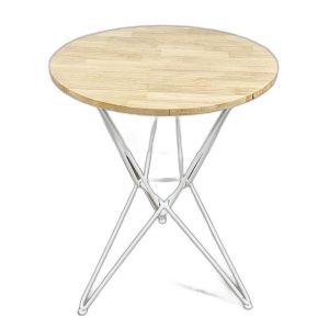 Bàn cafe tròn Gỗ cao su chân sắt kiểu Hairpin nhiều màu CFD68041
