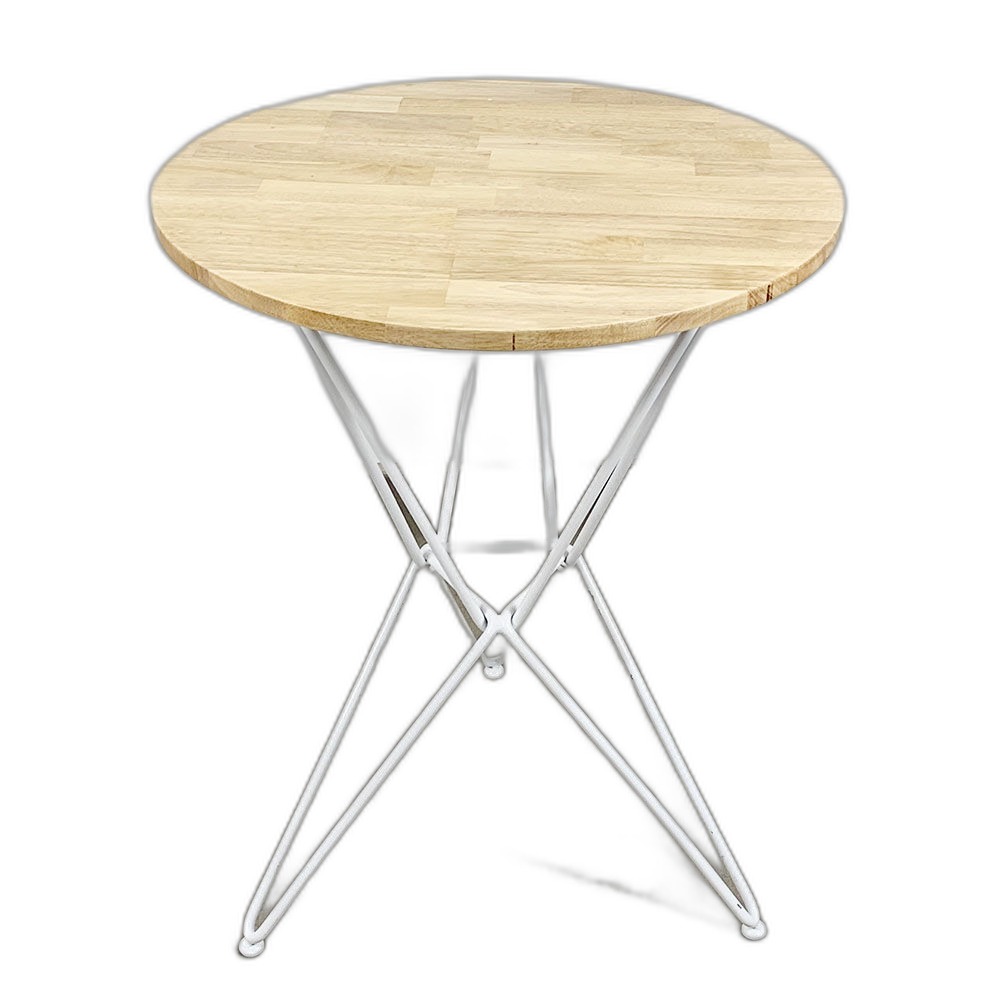 Bàn cafe tròn Gỗ cao su chân sắt kiểu Hairpin nhiều màu CFD68041 Bàn cafe tròn Gỗ cao su chân sắt kiểu Hairpin nhiều màu CFD68041