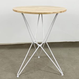 Bàn cafe tròn Gỗ cao su chân sắt kiểu Hairpin nhiều màu CFD68041 - hình 1