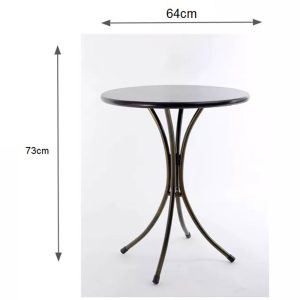 Bàn cafe tròn gỗ chân sắt ngoài trời Kite02 - CFD68060 - hình 1