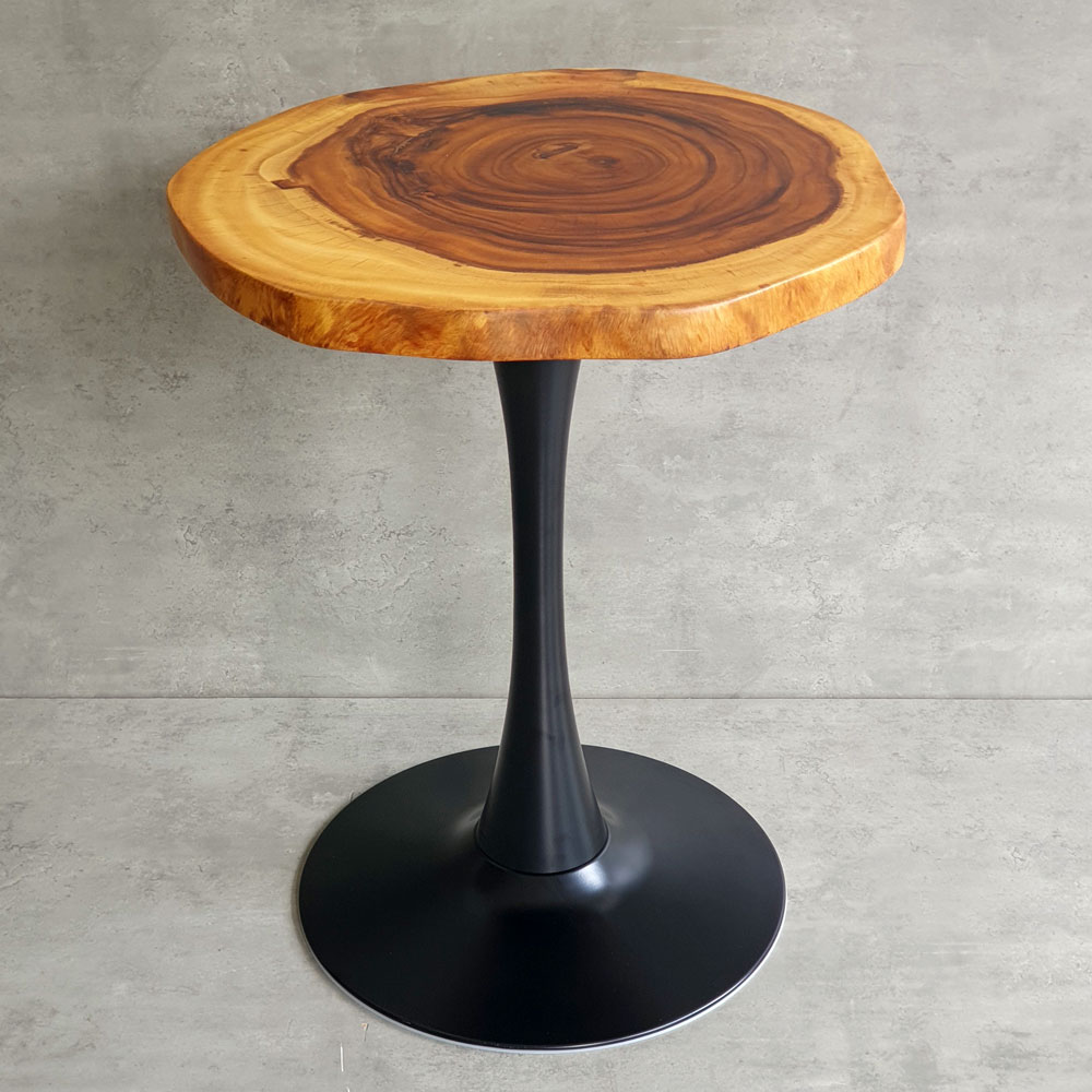 Bàn cafe tròn gỗ me tây dày 4cm chân sắt tròn CFD68176 Bàn cafe tròn gỗ me tây dày 4cm chân sắt tròn CFD68176 - hình 2