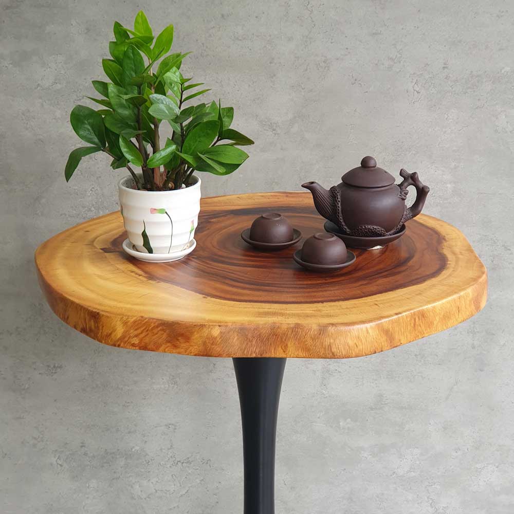 Bàn cafe tròn gỗ me tây dày 4cm chân sắt tròn CFD68176 Bàn cafe tròn gỗ me tây dày 4cm chân sắt tròn CFD68176 - hình 4