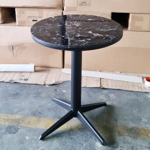 Bàn cafe tròn mặt đá đen chân sắt sơn tĩnh điện CFD68073 - hình 1