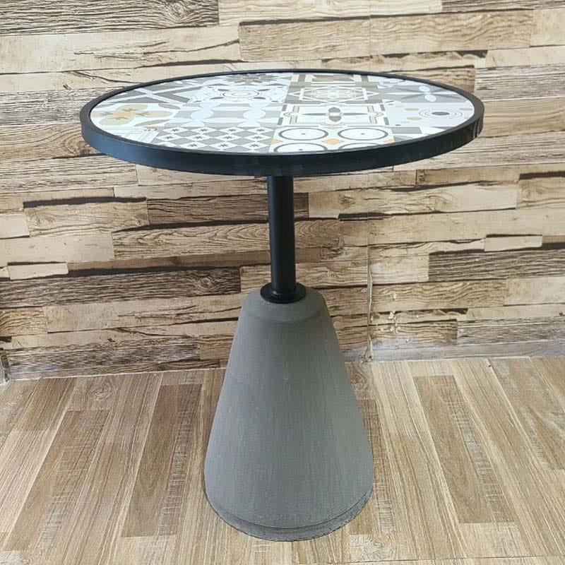 Bàn cafe tròn mặt gạch men chân bê tông CFD68126 Bàn cafe tròn mặt gạch men chân bê tông CFD68126 - hình 3