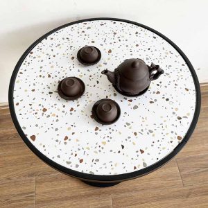 Bàn cafe tròn mặt gạch men chân sắt CFD68143 - hình 1