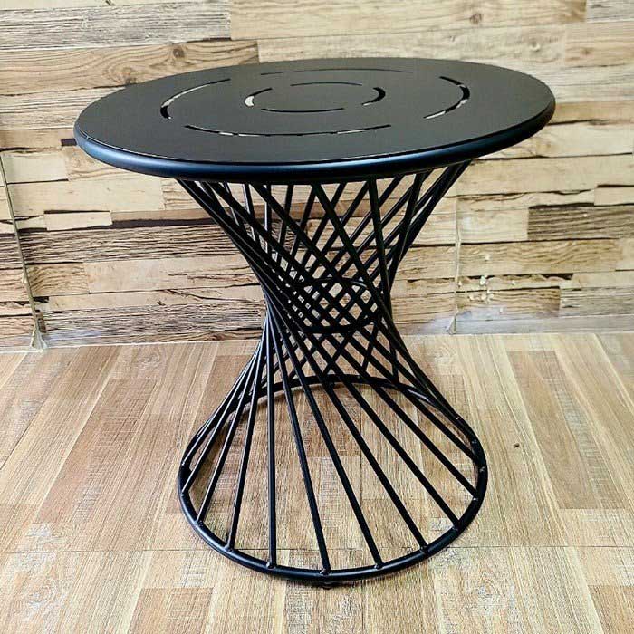 Bàn cafe tròn mặt tôn chân sắt xoắn CFD68161 Bàn cafe tròn mặt tôn chân sắt xoắn CFD68161 - hình 3