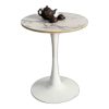 Bàn Cafe Tulip tròn 60cm mặt gỗ Plywood vân đá - CFD68244