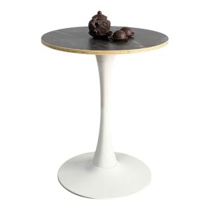 Bàn Cafe Tulip tròn 60cm mặt gỗ Plywood vân đá - CFD68244 - hình 1