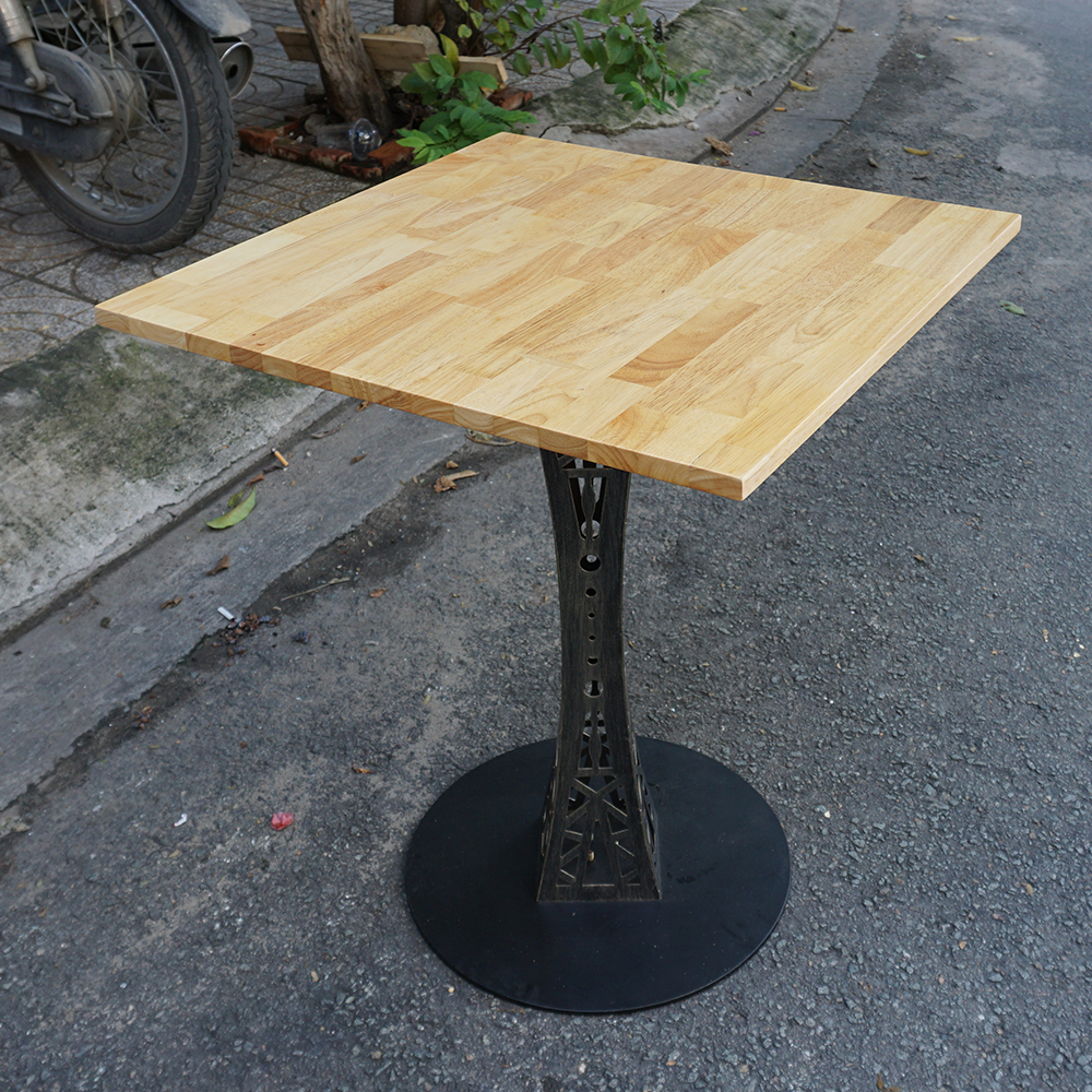 Bàn Cafe vuông 60cm gỗ cao su chân sắt hoa văn CFD68026 Bàn Cafe vuông 60cm gỗ cao su chân sắt hoa văn CFD68026 - hình 1