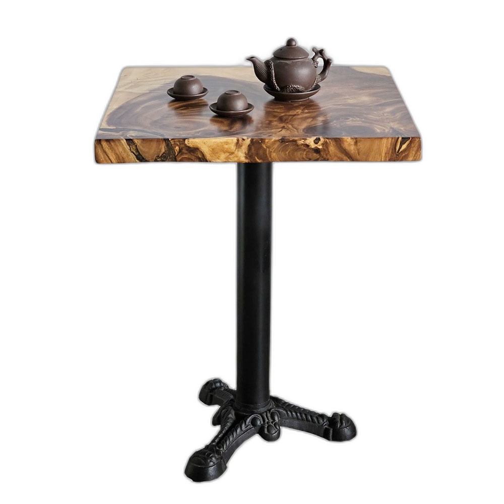 Bàn cafe vuông 60x60cm gỗ me tây chân đúc nghệ thuật CFD68234 Bàn cafe vuông 60x60cm gỗ me tây chân đúc nghệ thuật CFD68234