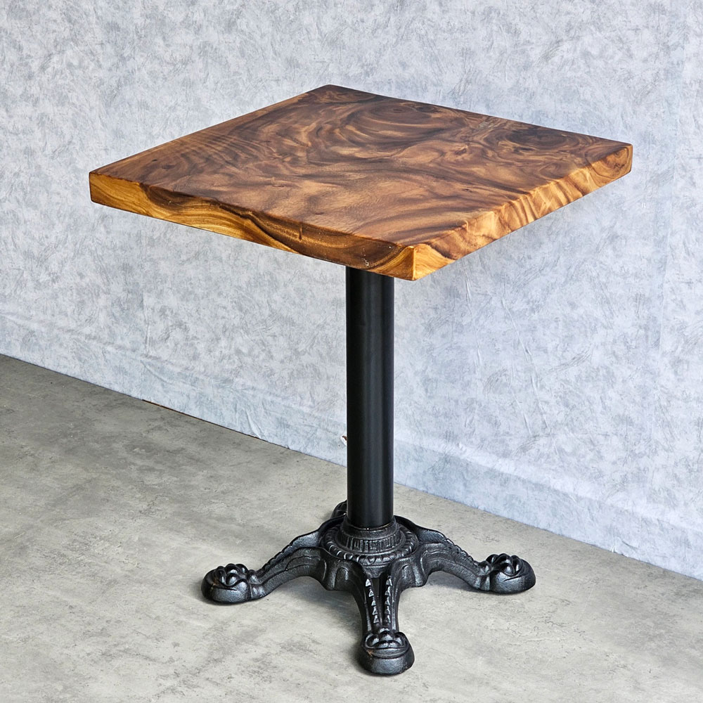 Bàn cafe vuông 60x60cm gỗ me tây dày 5 cm chân gang đúc CFD68198 Bàn cafe vuông 60x60cm gỗ me tây dày 5 cm chân gang đúc CFD68198 - hình 1