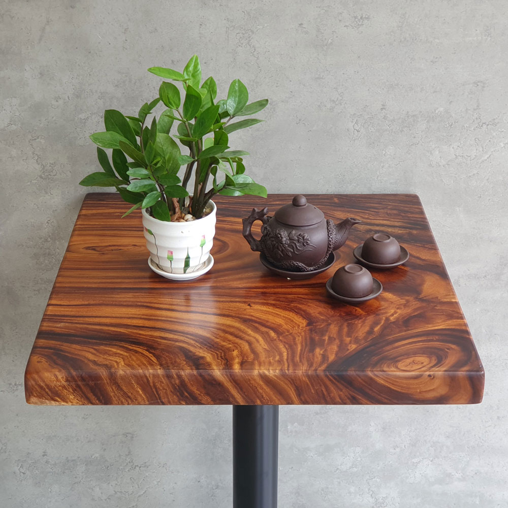 Bàn cafe vuông 60x60cm gỗ me tây dày 5cm chân gang đúc Bàn cafe vuông 60x60cm gỗ me tây dày 5cm chân gang đúc - hình 2