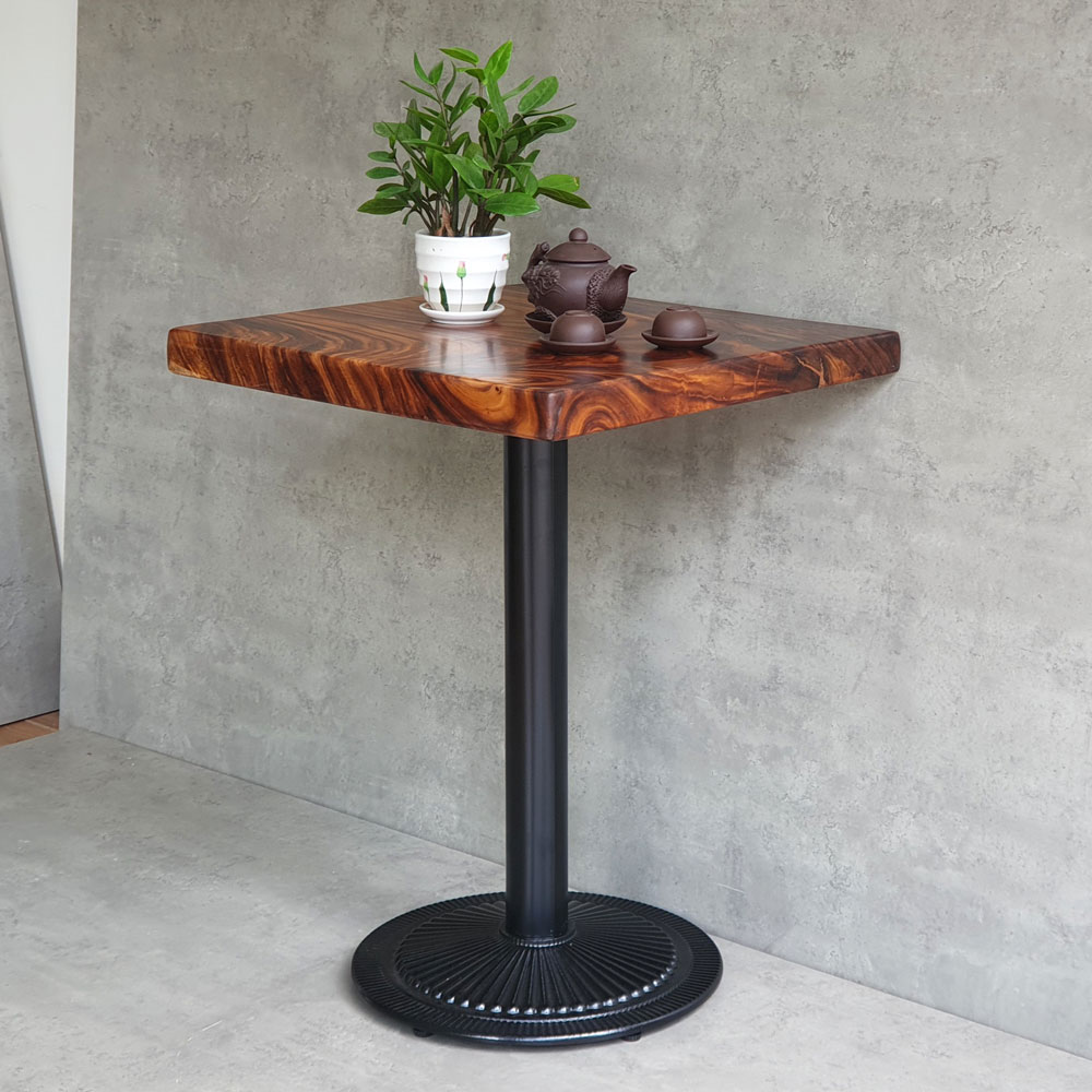 Bàn cafe vuông 60x60cm gỗ me tây dày 5cm chân gang đúc Bàn cafe vuông 60x60cm gỗ me tây dày 5cm chân gang đúc - hình 4