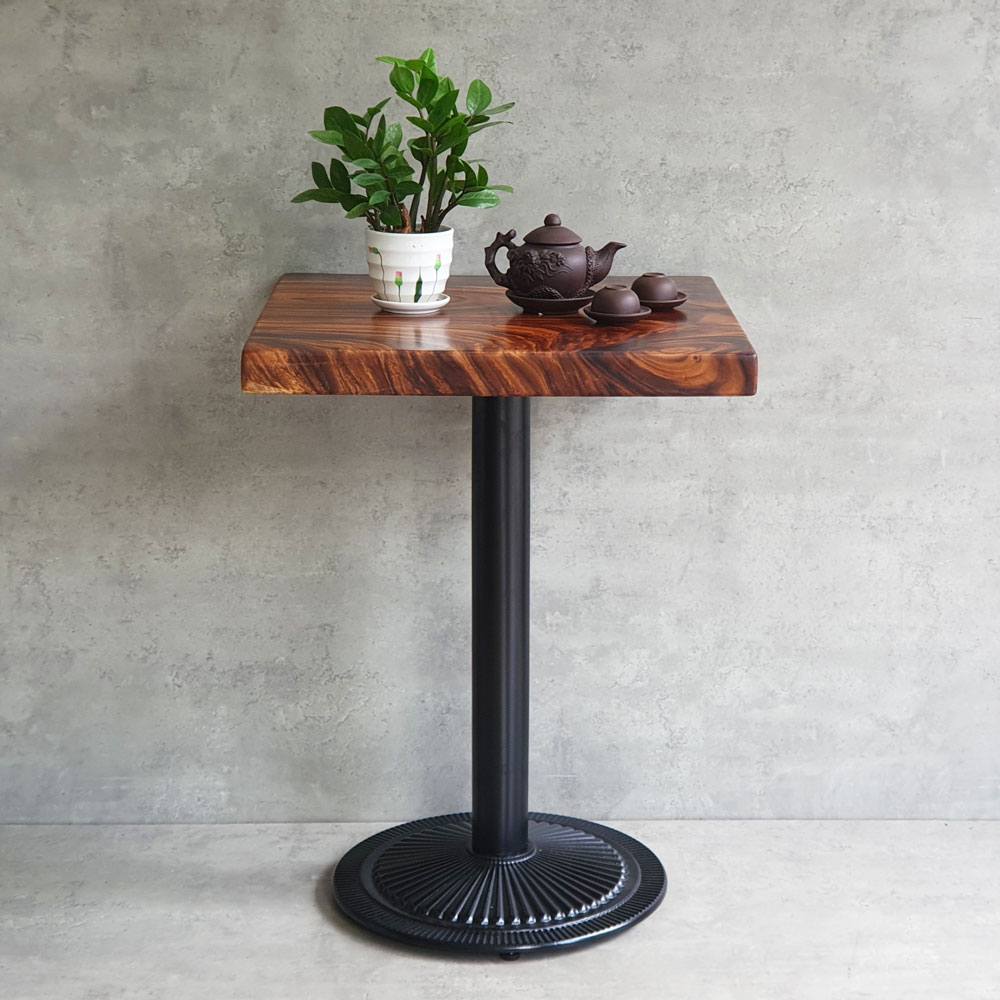 Bàn cafe vuông 60x60cm gỗ me tây dày 5cm chân gang đúc Bàn cafe vuông 60x60cm gỗ me tây dày 5cm chân gang đúc - hình 5