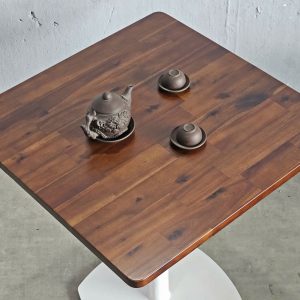 Bàn cafe vuông 70x70cm gỗ tràm chân sắt CFD68249 - hình 1