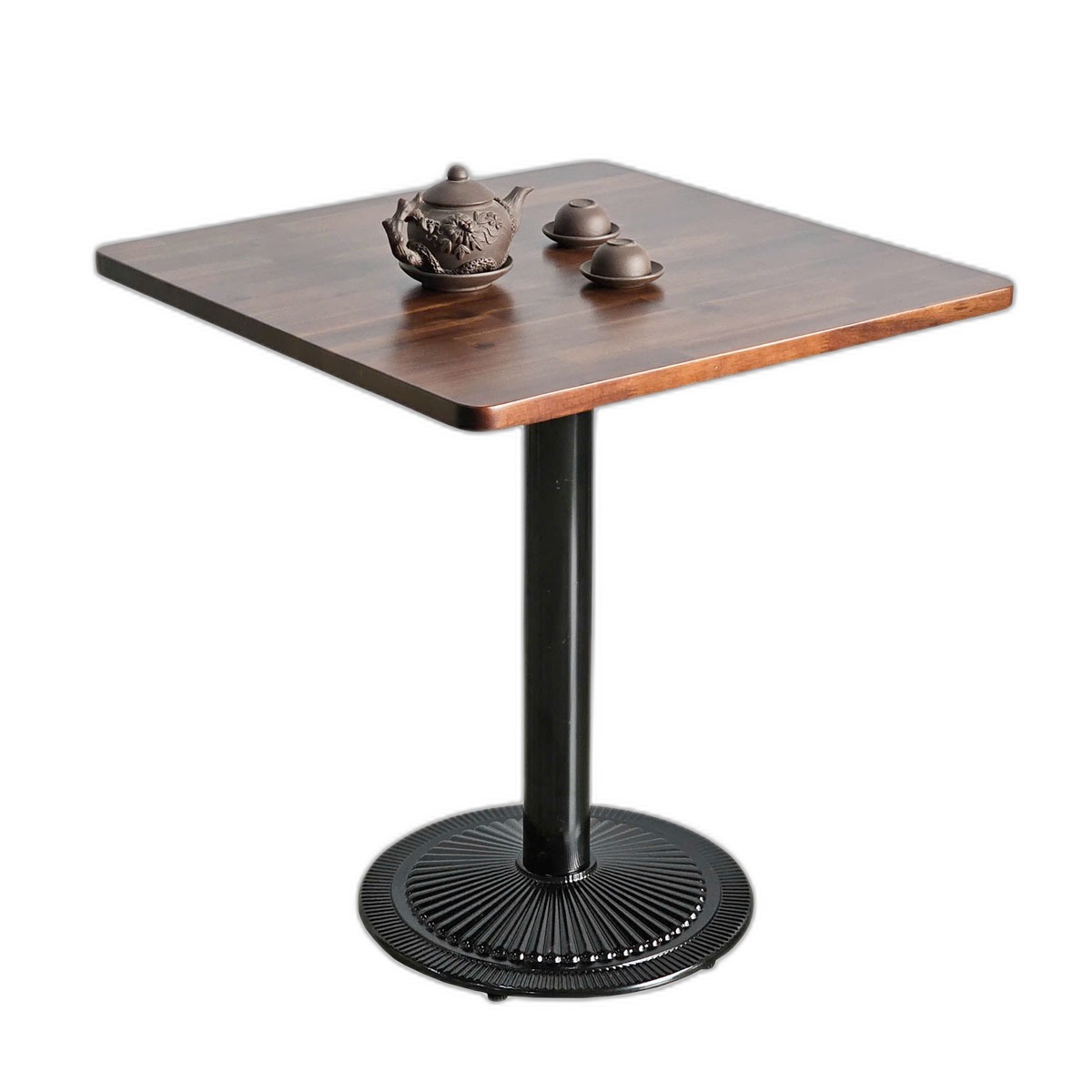 Bàn cafe vuông 70x70cm gỗ tràm chân sắt đế đúc CFD68250 Bàn cafe vuông 70x70cm gỗ tràm chân sắt đế đúc CFD68250