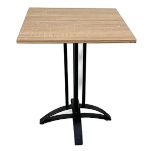 Bàn cafe vuông gỗ Plywood chân sắt chữ thập cong CFD68068